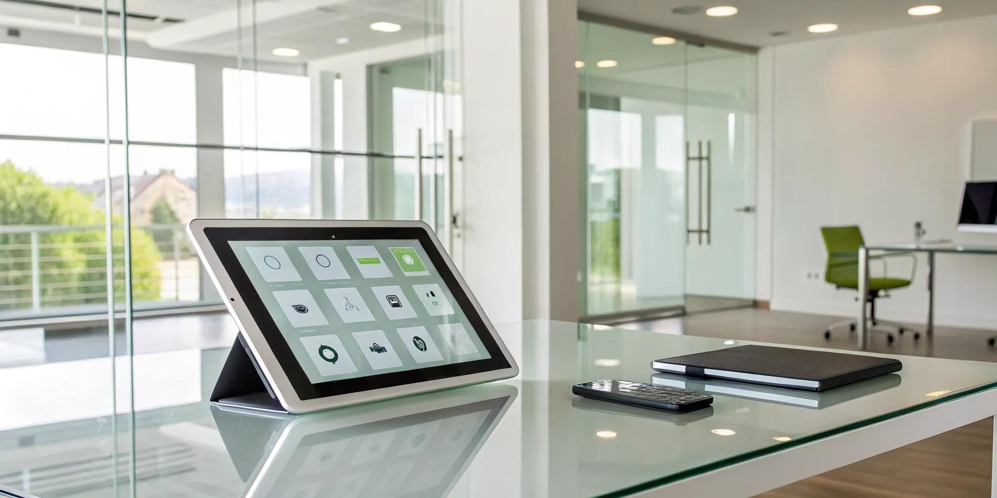 Tablet on a desk displaying a checklist on how to choose enterprise software.